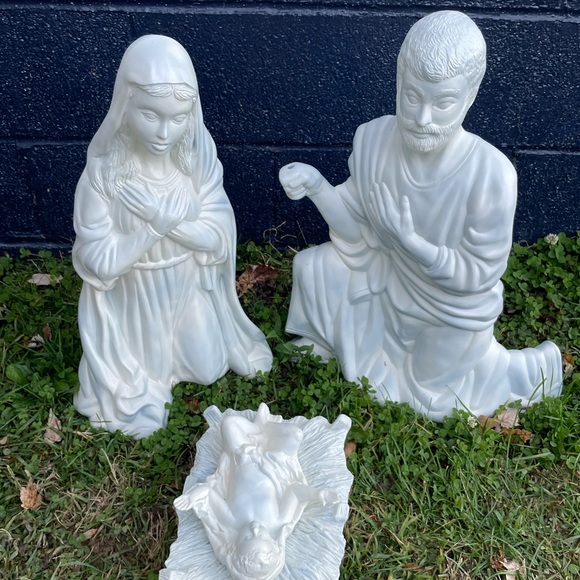 Vintage XL Nativity 21” Ceramic Molds Joseph, Mary & Baby Jesus - Picture 3 of 11